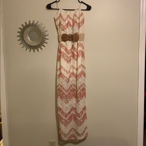 Strapless Lace Maxi Dress
